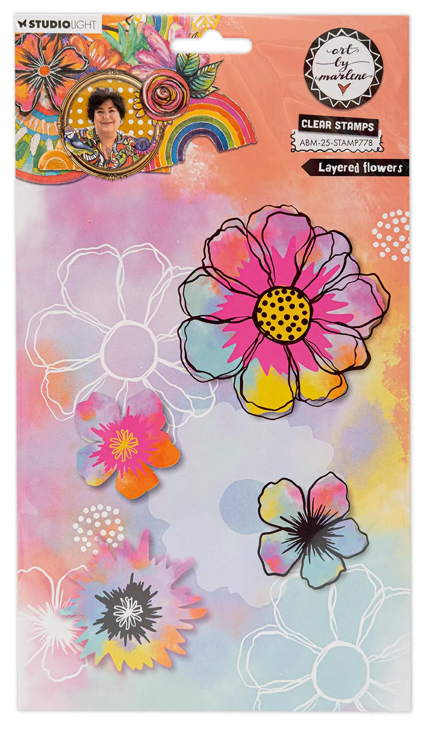 Art by Marlene 2025 Layered flowers stempel blomster