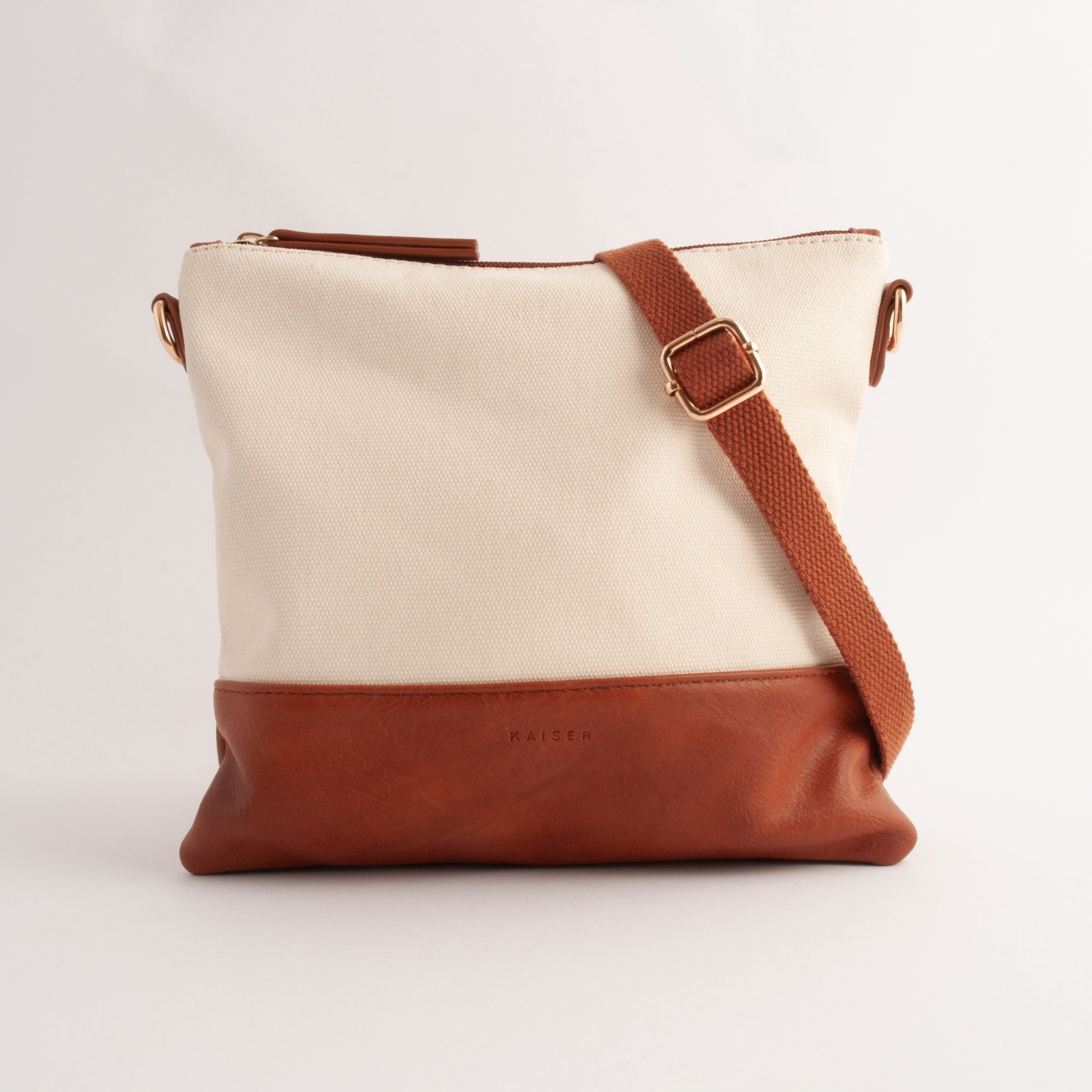 KaiserCraft Canvas Square skulderveske krem 23 cm