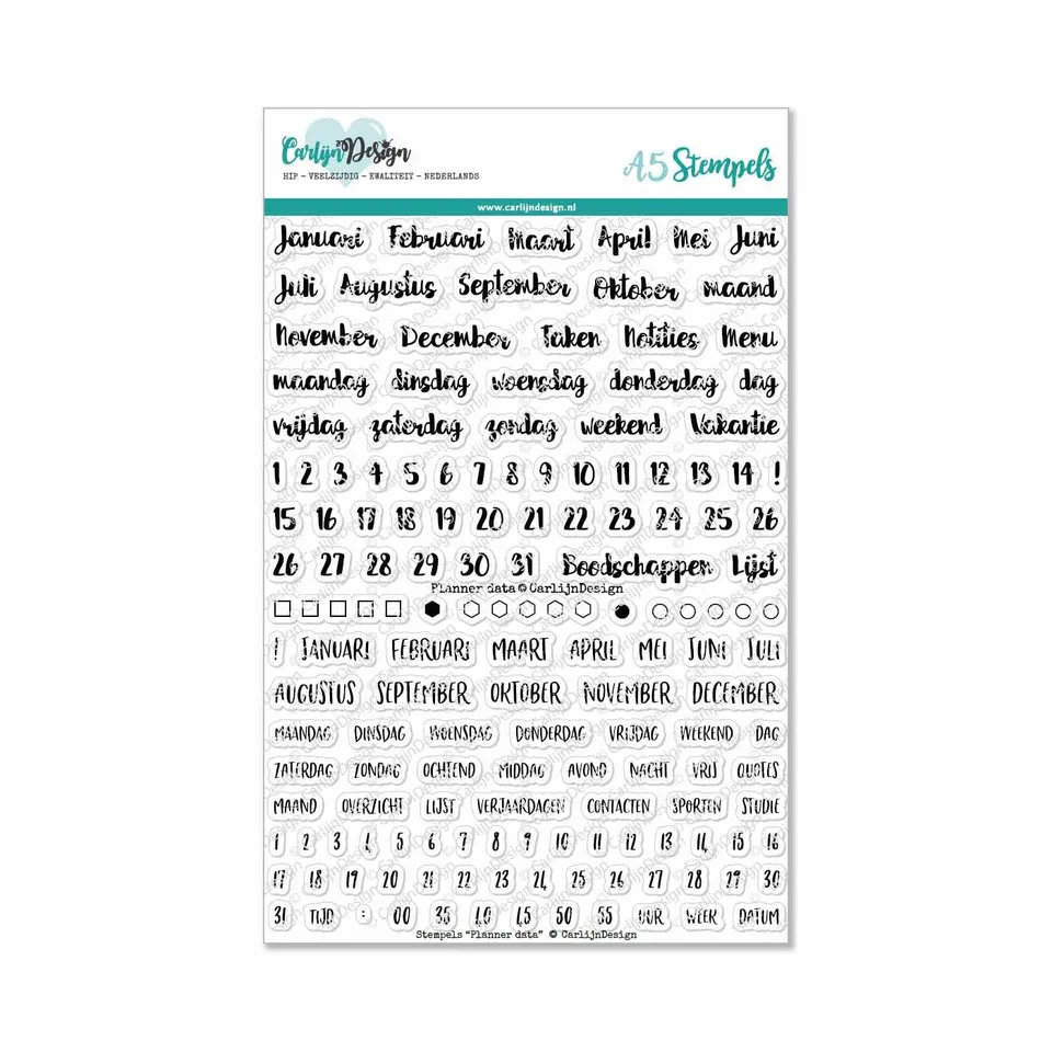 CarlijnDesign CDST-0061 stempler planner A5 dato