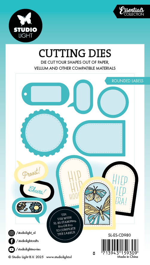 Studio Light Essentials Rounded Labels dies 71x102 mm