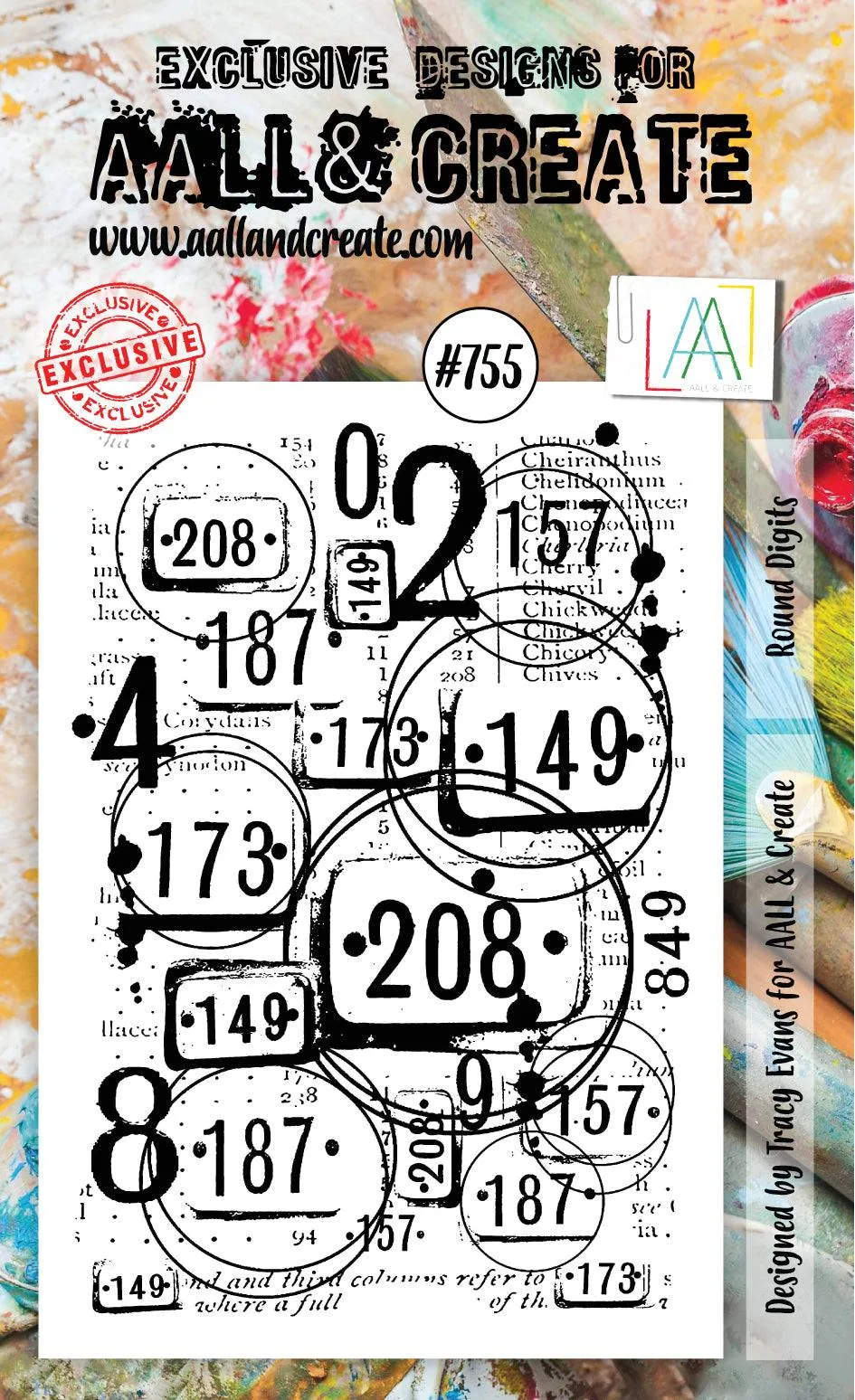 AALL & Create #755 Round Digits stempelsett A6 tall
