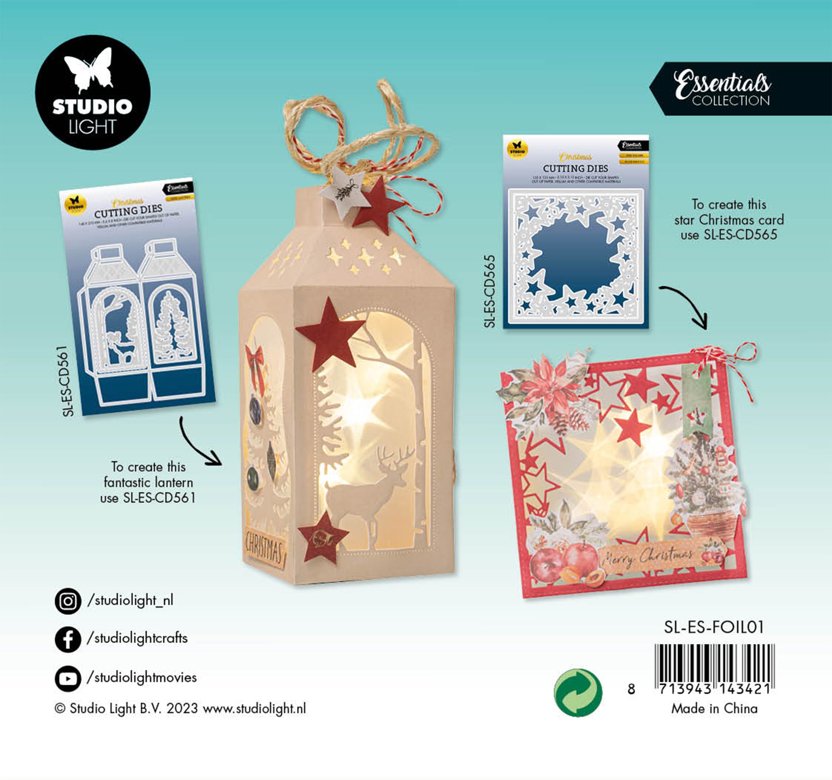 Studio Light Essentials folieark Star Foil 5 ark stjerner