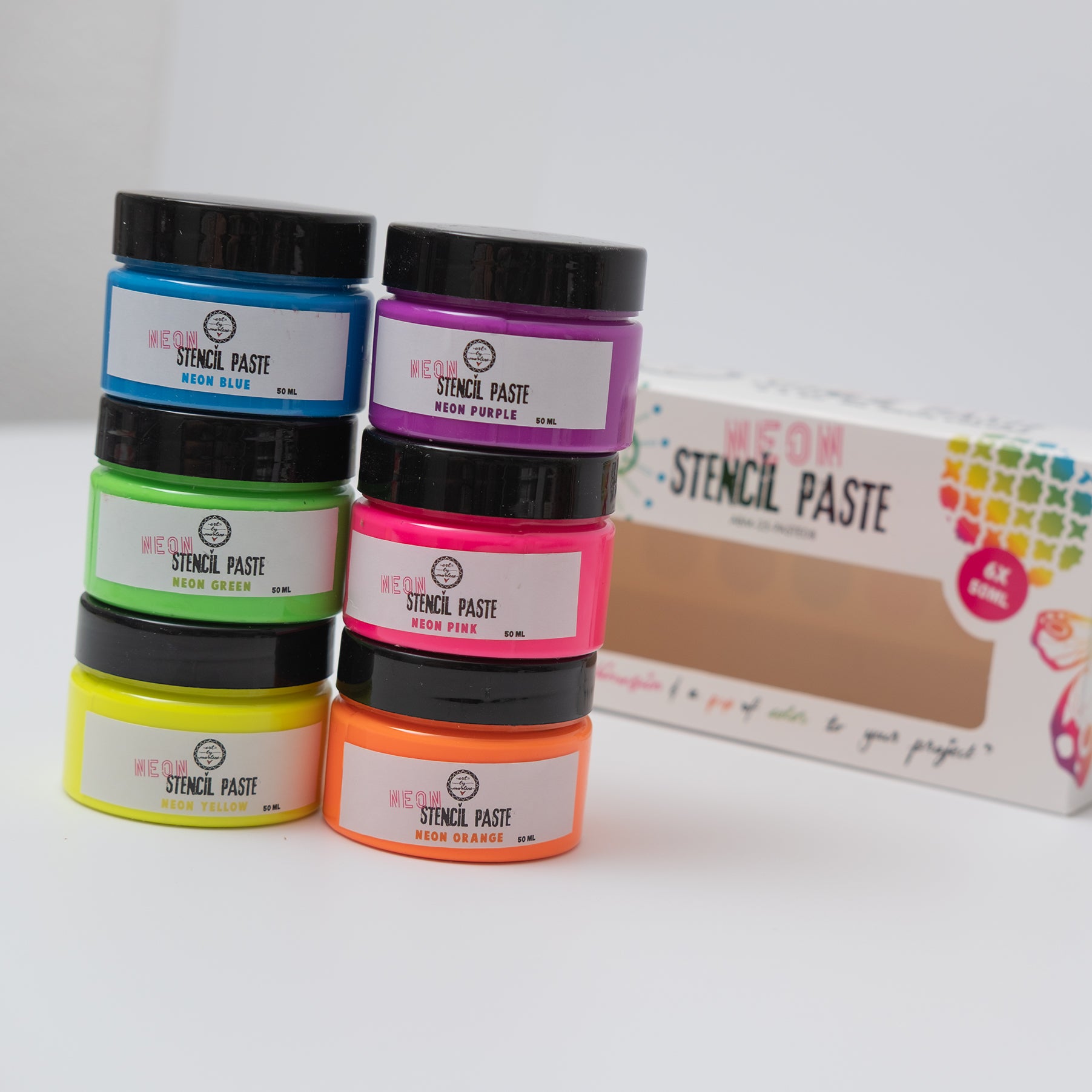 Art by Marlene Stencil Paste neonstrukturpasta 6x50 ml sett