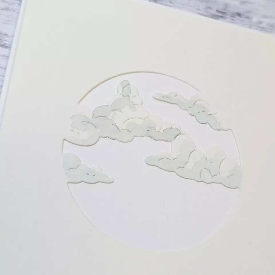 Gummiapan Skyer i cirkel stempel gummi
