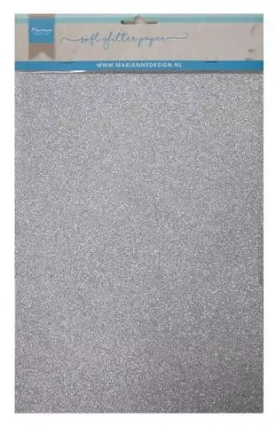 Marianne Design Soft Glitter Paper glitterpapir sølv