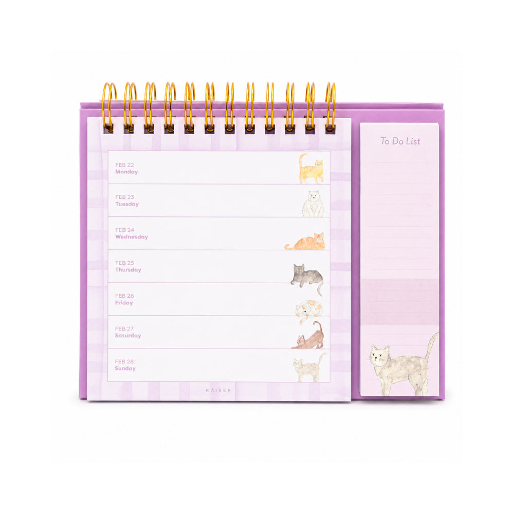 KaiserCraft Meow 2027 ukeplanlegger spiral skrivebordskalender