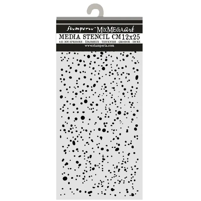 Stamperia Cosmos Ink Spots sjablong 12x25 cm tykk
