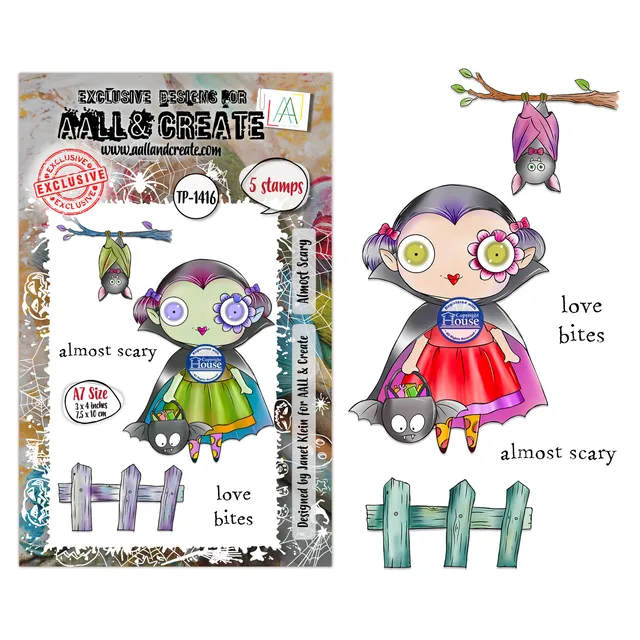 AALL & Create TP-1416 Almost Scary stempelsett A7 fotopolymer