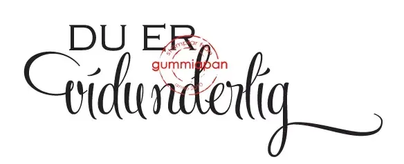Gummiapan Du er vidunderlig stempel umontert norsk tekst