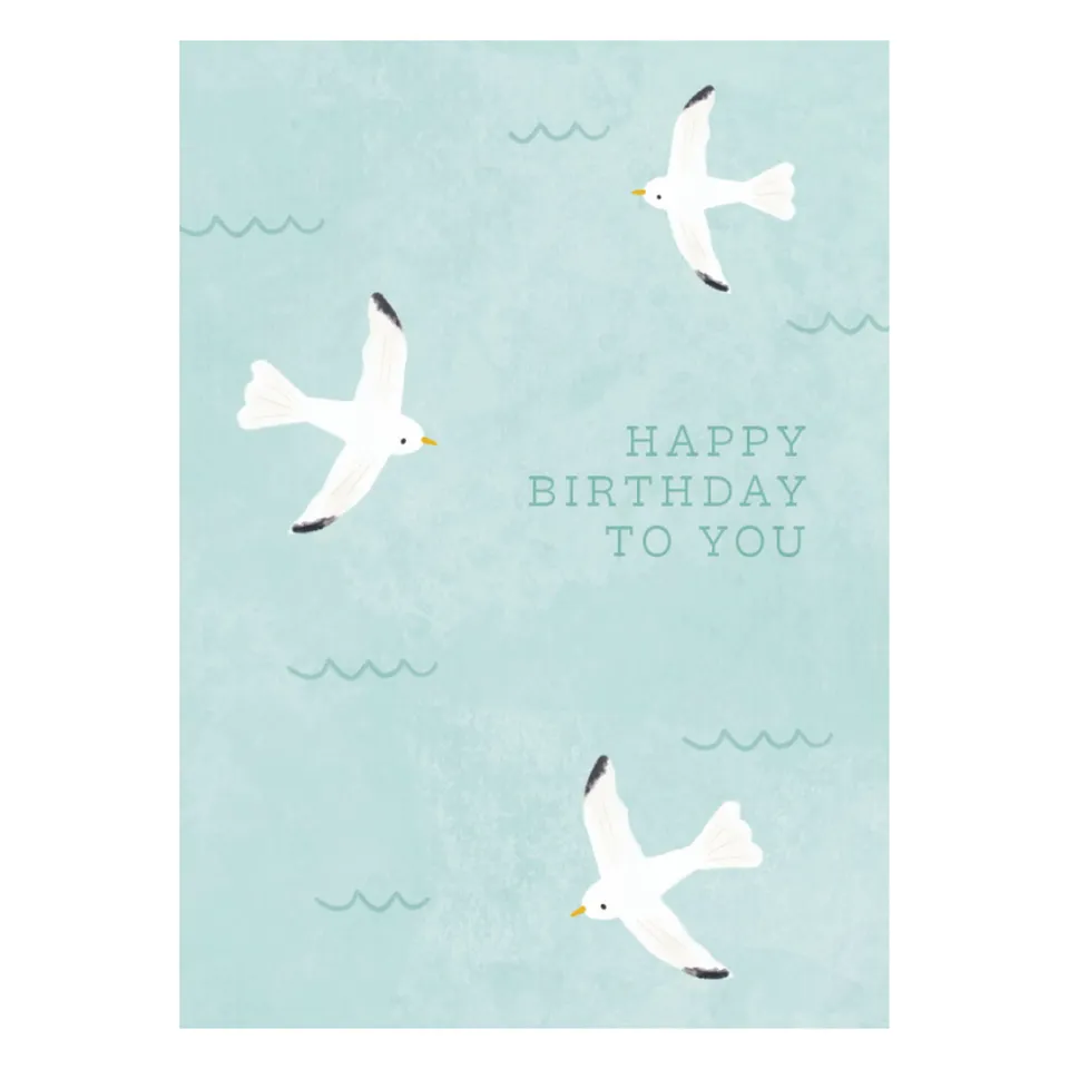 KaiserCraft Bubbles gratulasjonskort Blue Seagulls