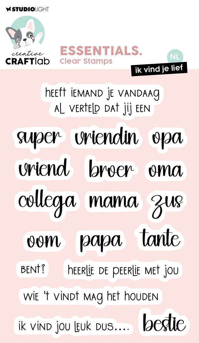 Creative Craftlab Essentials ik vind je lief stempel nederlandsk
