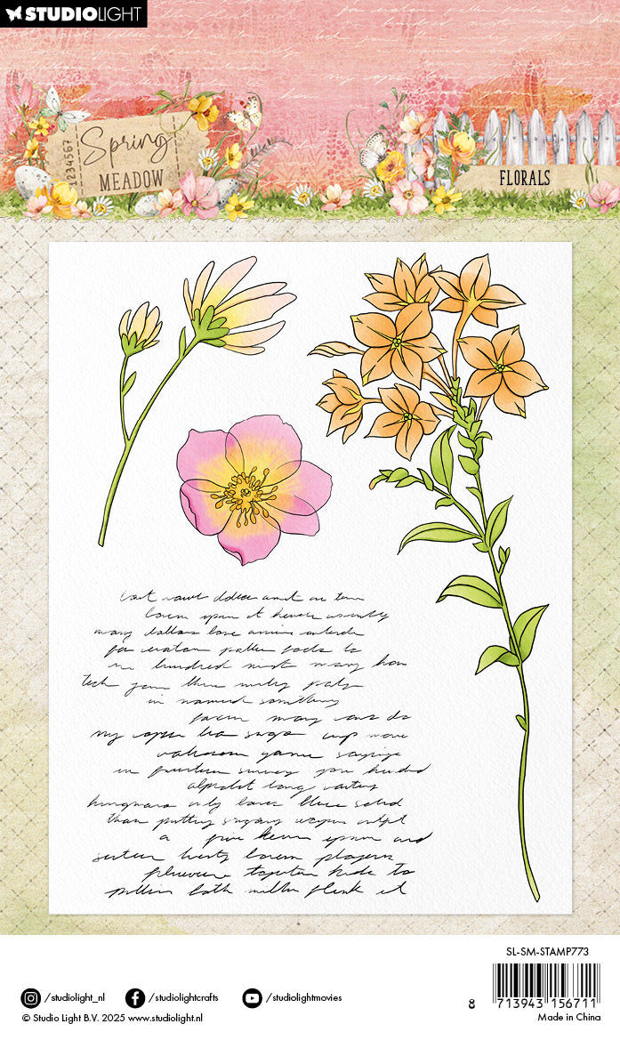 Studio Light Spring Meadow Florals stempelsett blomster