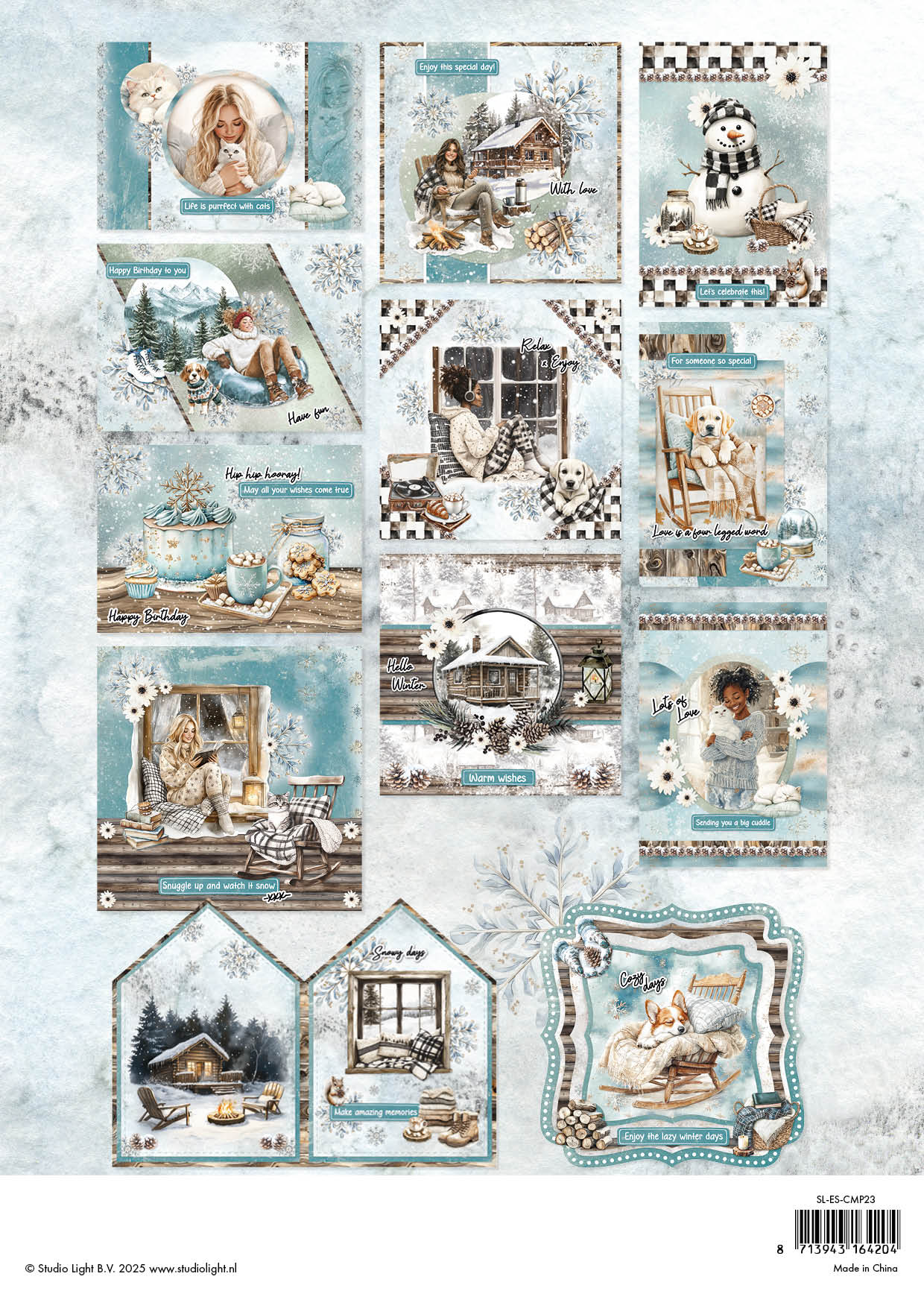 Studio Light Essentials Snowy Winter Days kartongblokk A4 14 ark