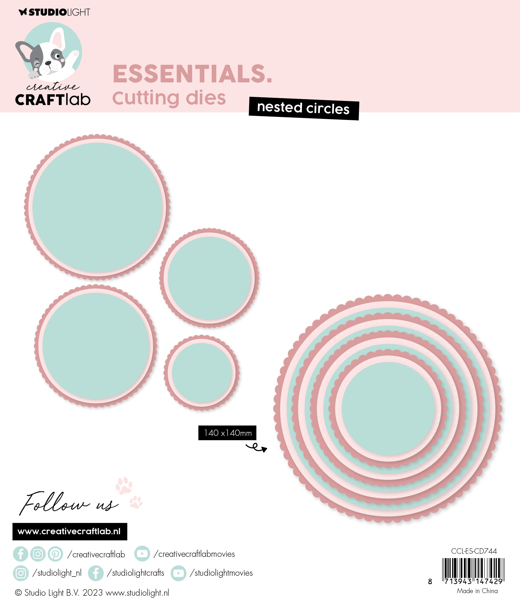 Studio Light Creative Craftlab dies Nested Circles sirkelsett metall