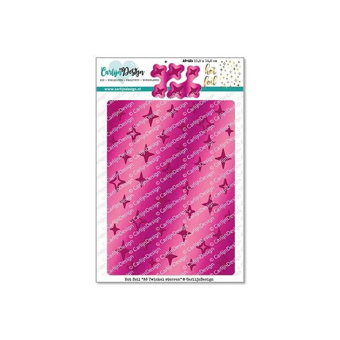 CarlijnDesign Twinkel sterren CDHF-0038 hot foil-plate A6 stjerner
