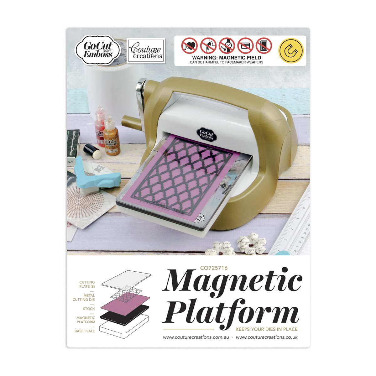 Couture Creations GoCut magnetplate 195x150 mm svart