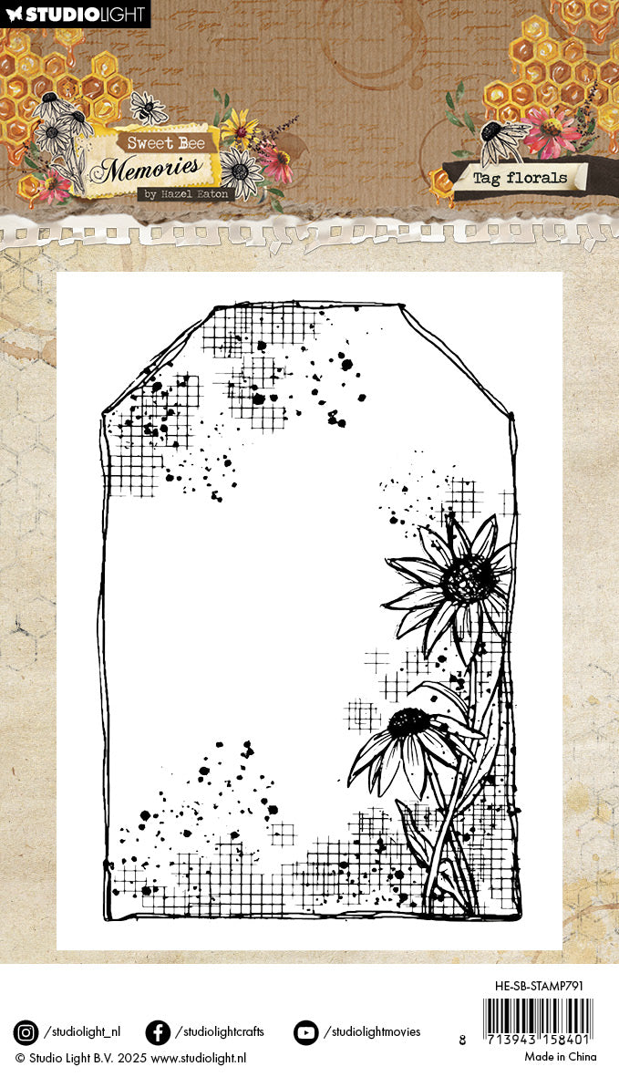 Studio Light Sweet Bee Tag florals clear stempel blomster
