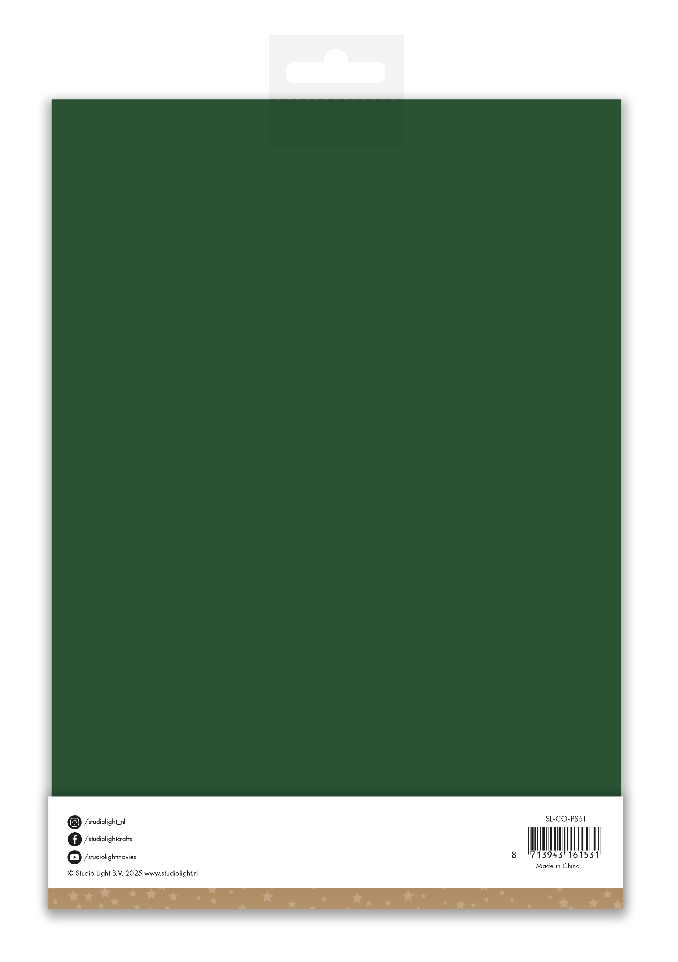 Studio Light Essentials Christmas Green papirsett A4 10 ark grønn