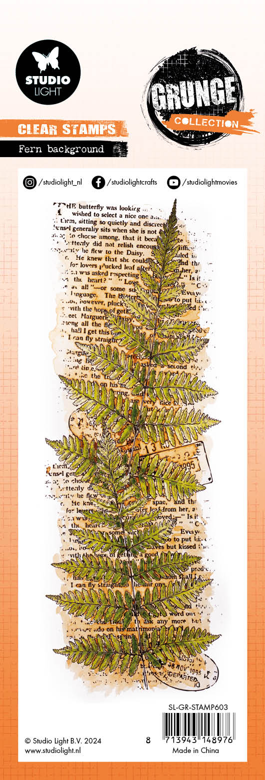 Studio Light Grunge Fern bakgrunnsstempel 72x198 mm