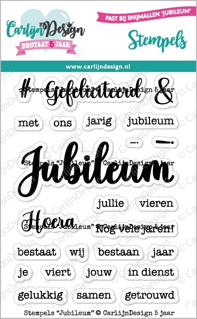CarlijnDesign Jubileum CDST-0112 stempelsett A7 fest