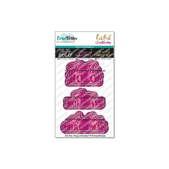 CarlijnDesign Happy Holodays CDHF-0040 hot foil-plate 3-pk jul
