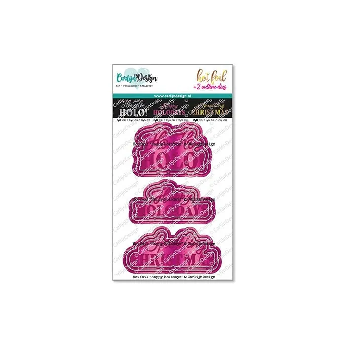 CarlijnDesign Happy Holodays CDHF-0040 hot foil-plate 3-pk jul