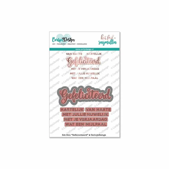 CarlijnDesign Gefeliciteerd CDHF-0001 hot foil gratulerer