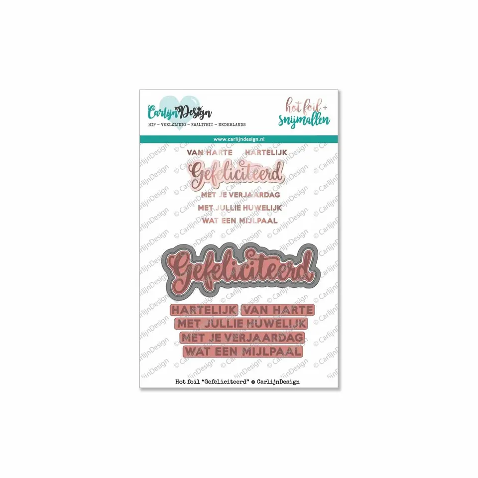 CarlijnDesign Gefeliciteerd CDHF-0001 hot foil gratulerer
