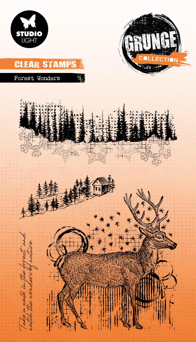 Studio Light Grunge Forest Wonders clear stempel 93x136 mm