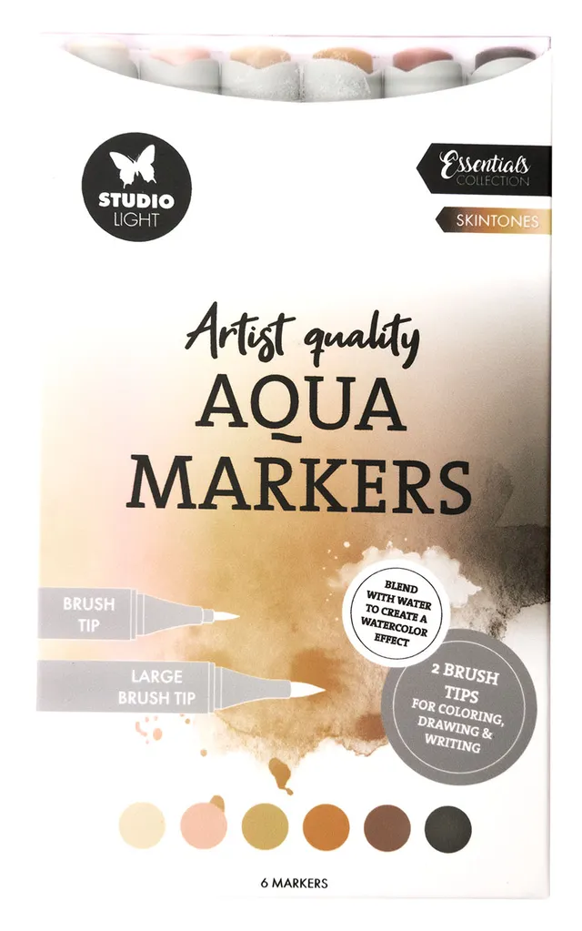 Studio Light Essentials tusj Aqua Markers Skintones 6 stk hudtoner
