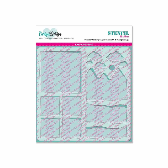 CarlijnDesign Achtergrondjes CDSC-0008 stencil firkant fjell