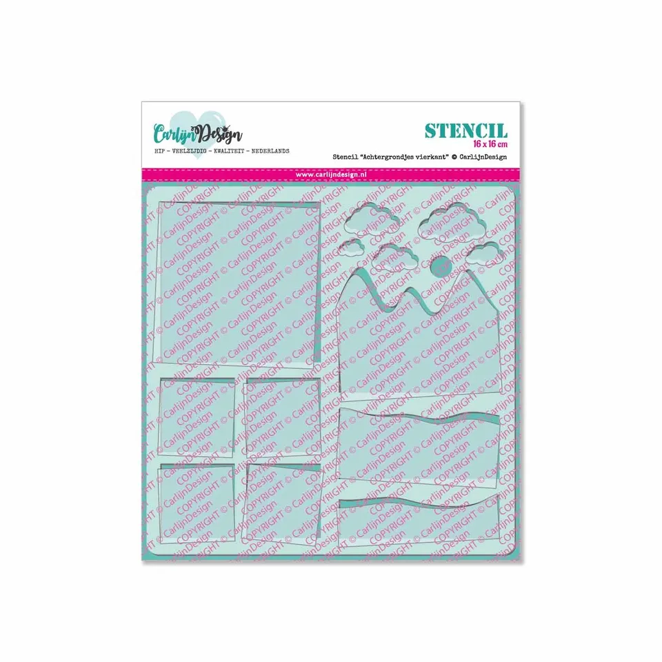 CarlijnDesign Achtergrondjes CDSC-0008 stencil firkant fjell