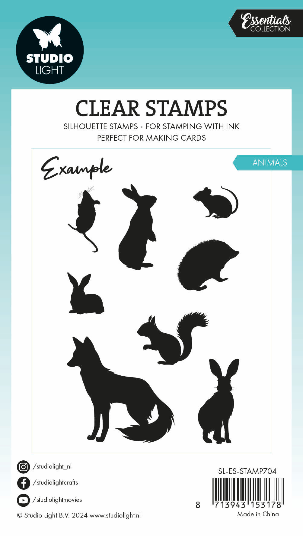 Studio Light Essentials stempel dyr 62x93 mm lite sett