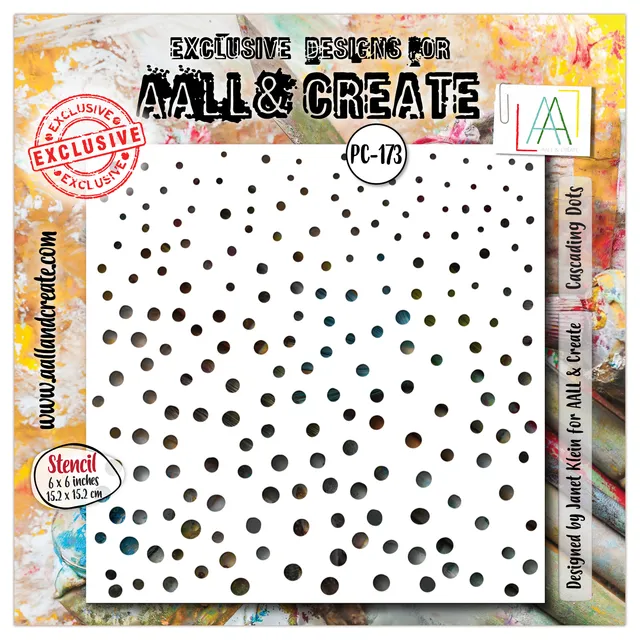 Aall and Create 173 Cascading Dots sjablong 15x15cm prikker