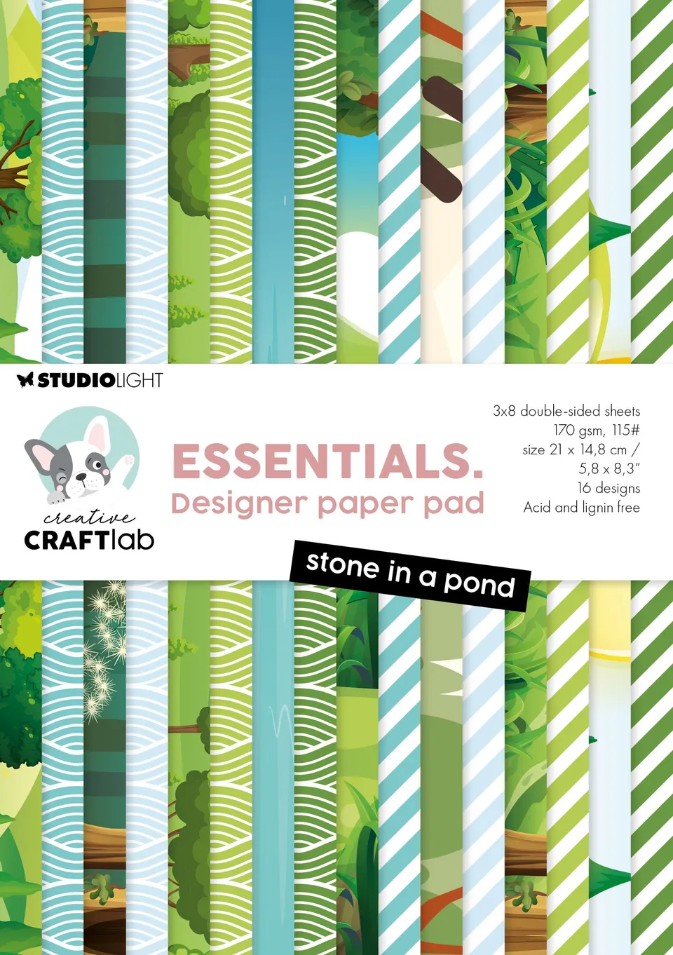 Creative Craftlab Essentials Stone in a pond papirblokk