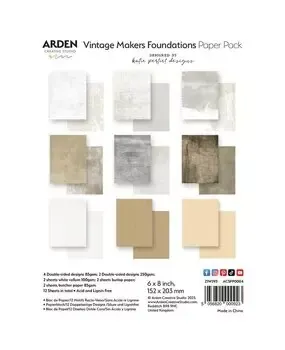 Vintage Makers Foundations Arden papirblokk 6x8 vintage