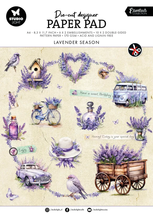 Studio Light Essentials papirblokk lavender season dieskutt