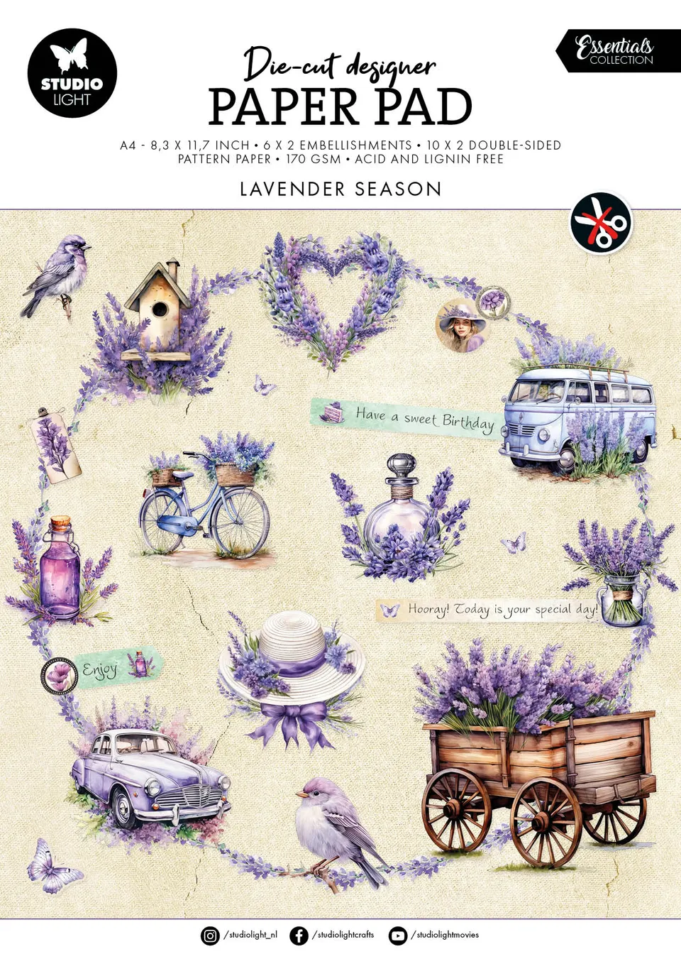 Studio Light Essentials papirblokk lavender season dieskutt