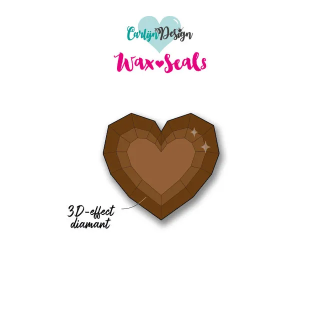 CarlijnDesign Ruby Heart CDWX-0083 vokssegl rødt hjerte
