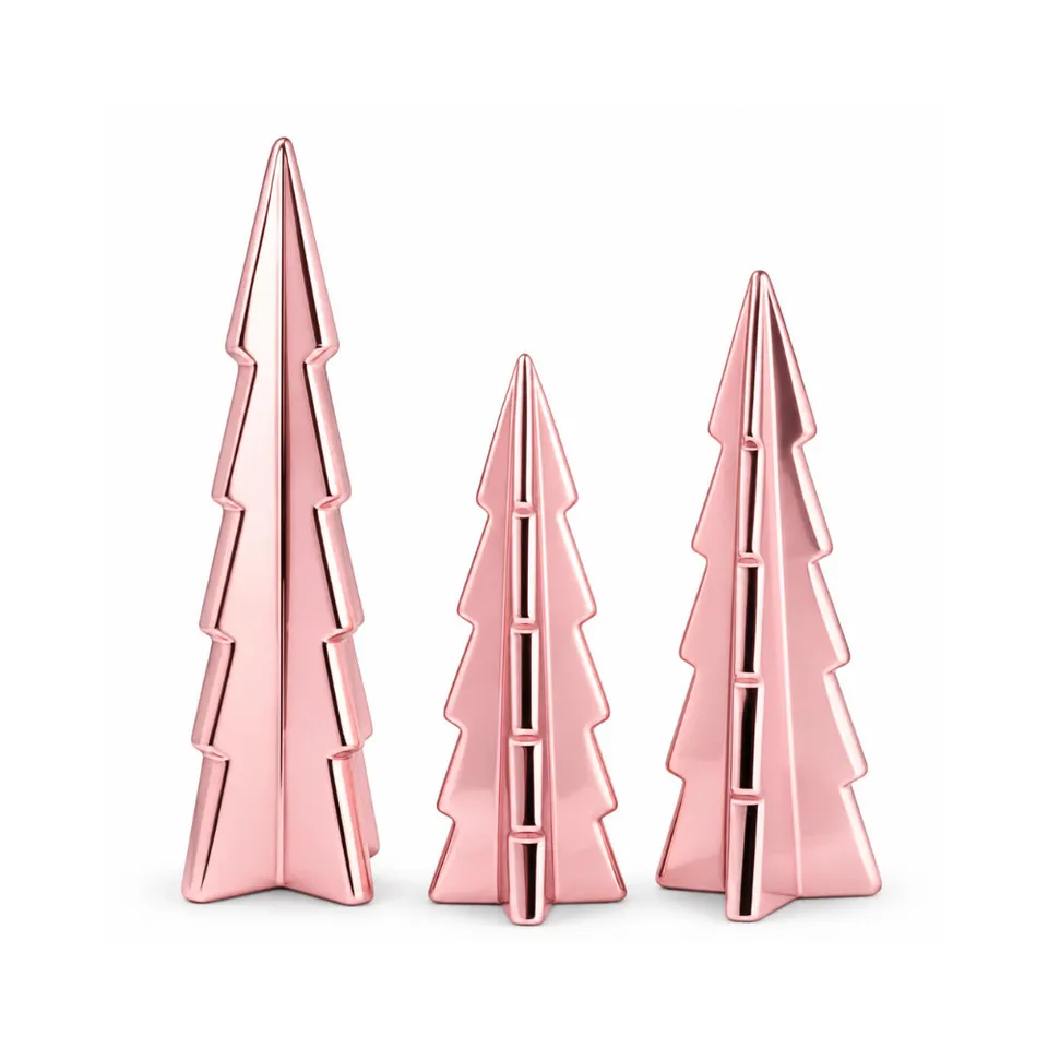 KaiserCraft Holly Days juletre 3-pakning rosa metall