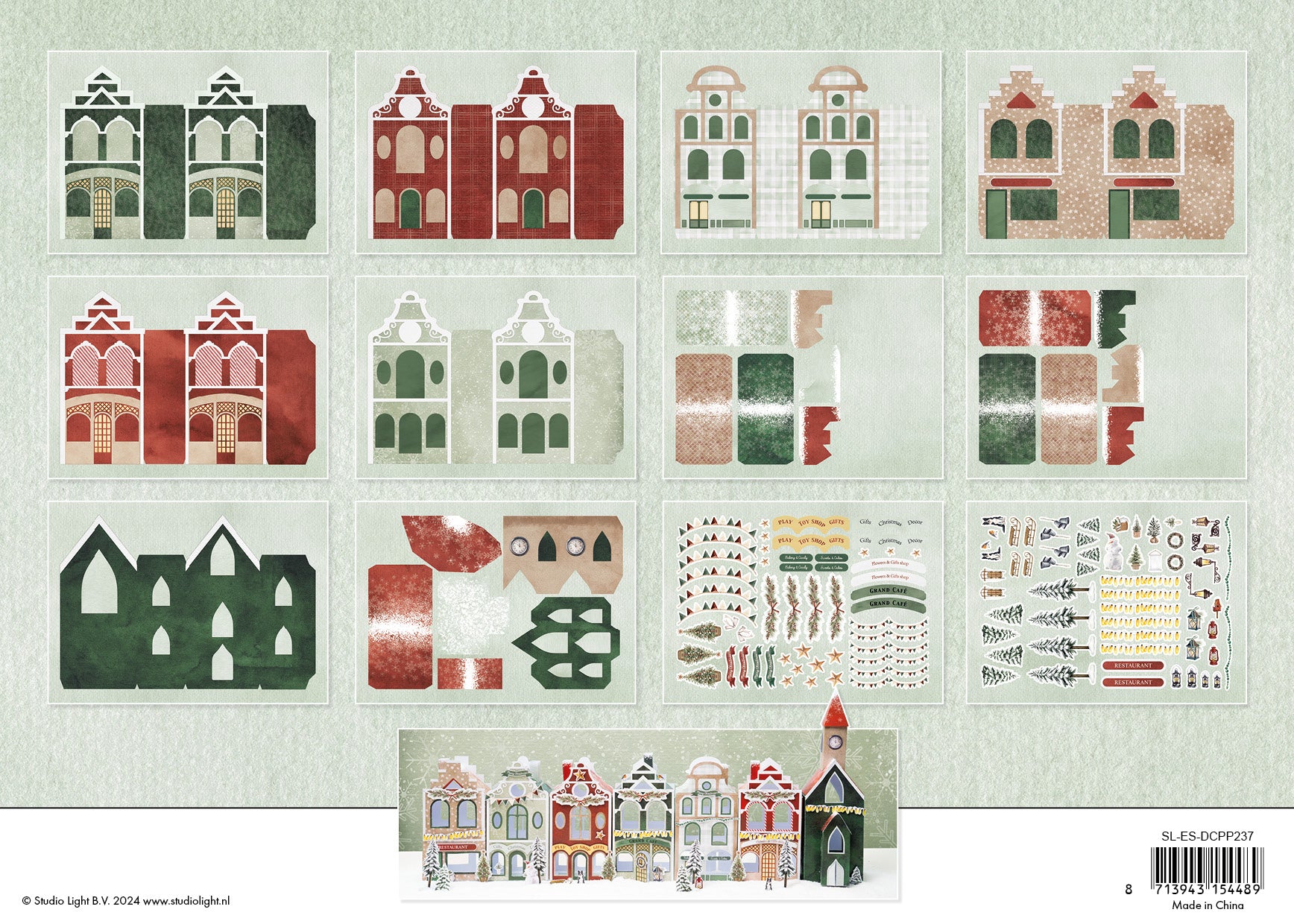 Studio Light Essentials papirblokk festive village dieskutt