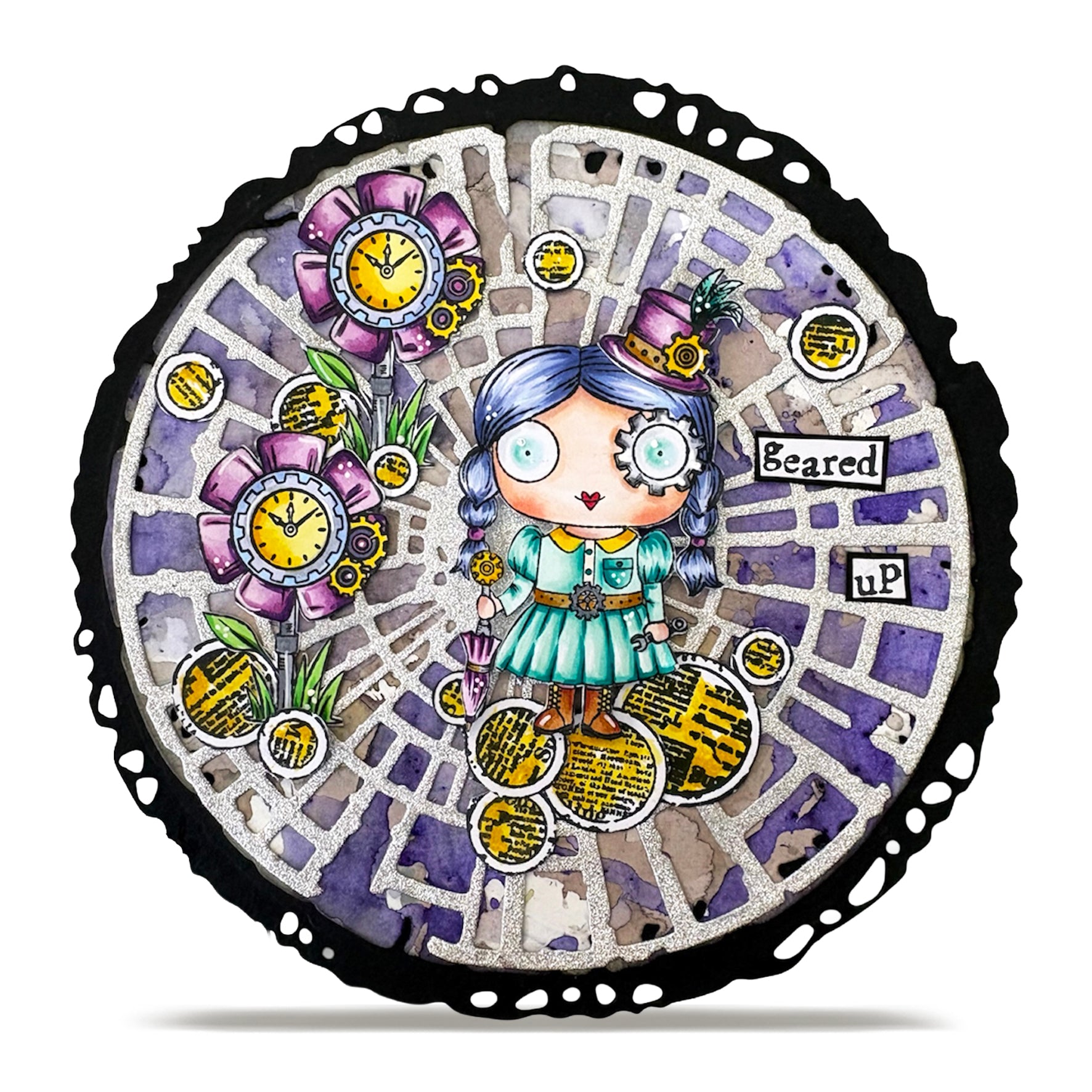 Aall and Create TP-1371 Gear Girl stempelsett A7 dampunk