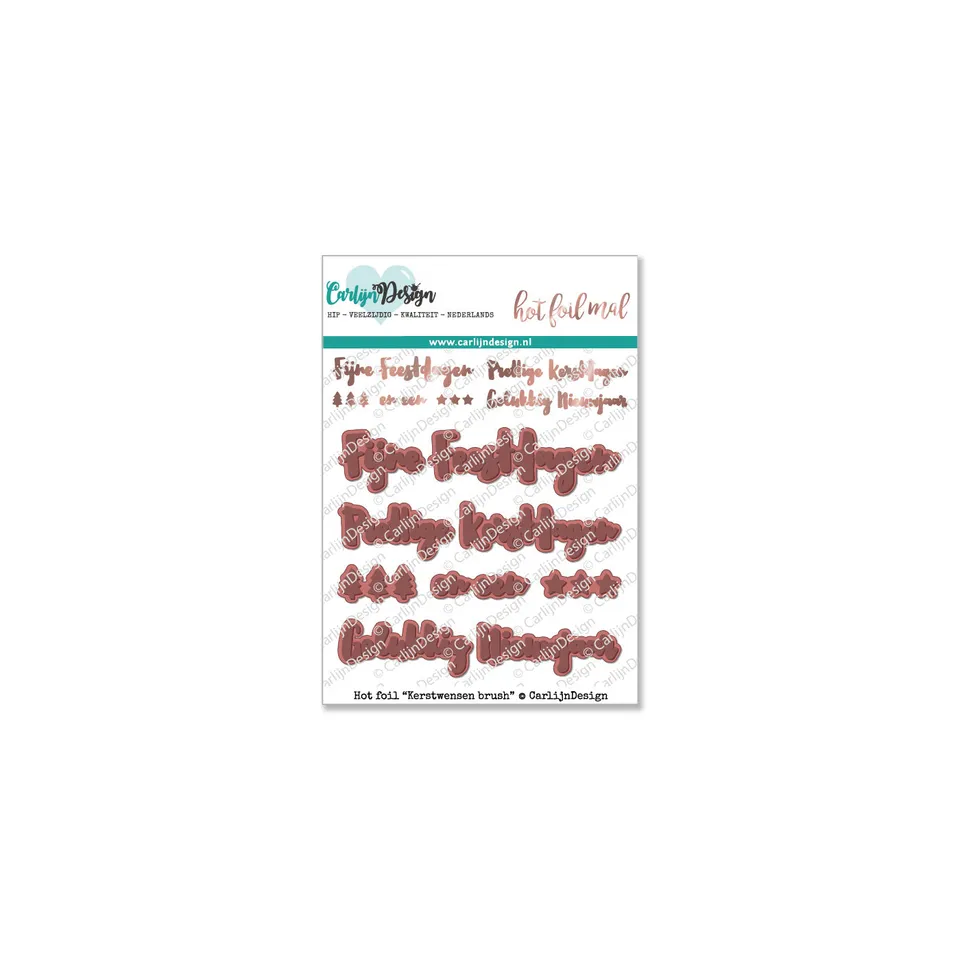 CarlijnDesign CDHF-0012 hot foil plate juletekster brush