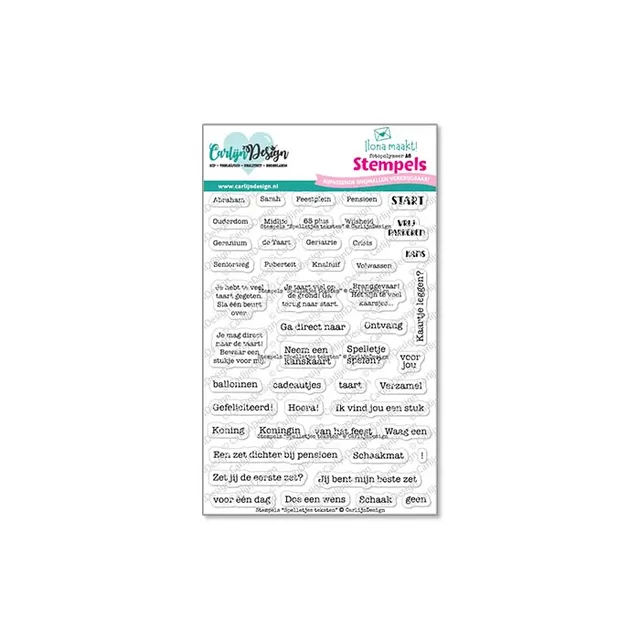 CarlijnDesign Spelletjes CDST-0161 stempelsett A6 spilltekster