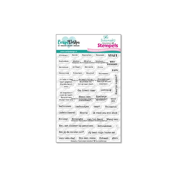 CarlijnDesign Spelletjes CDST-0161 stempelsett A6 spilltekster