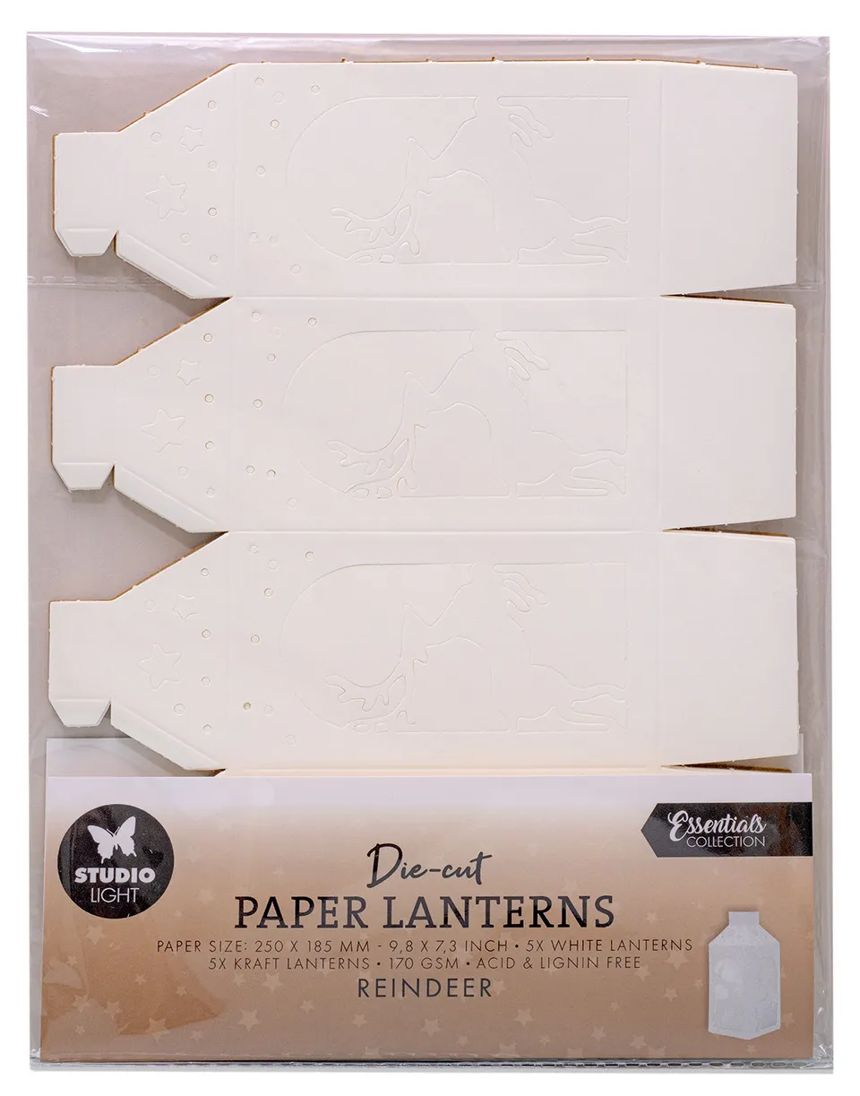 Studio Light Essentials Reindeer die-cut papirblokk 10 ark reinsdyr