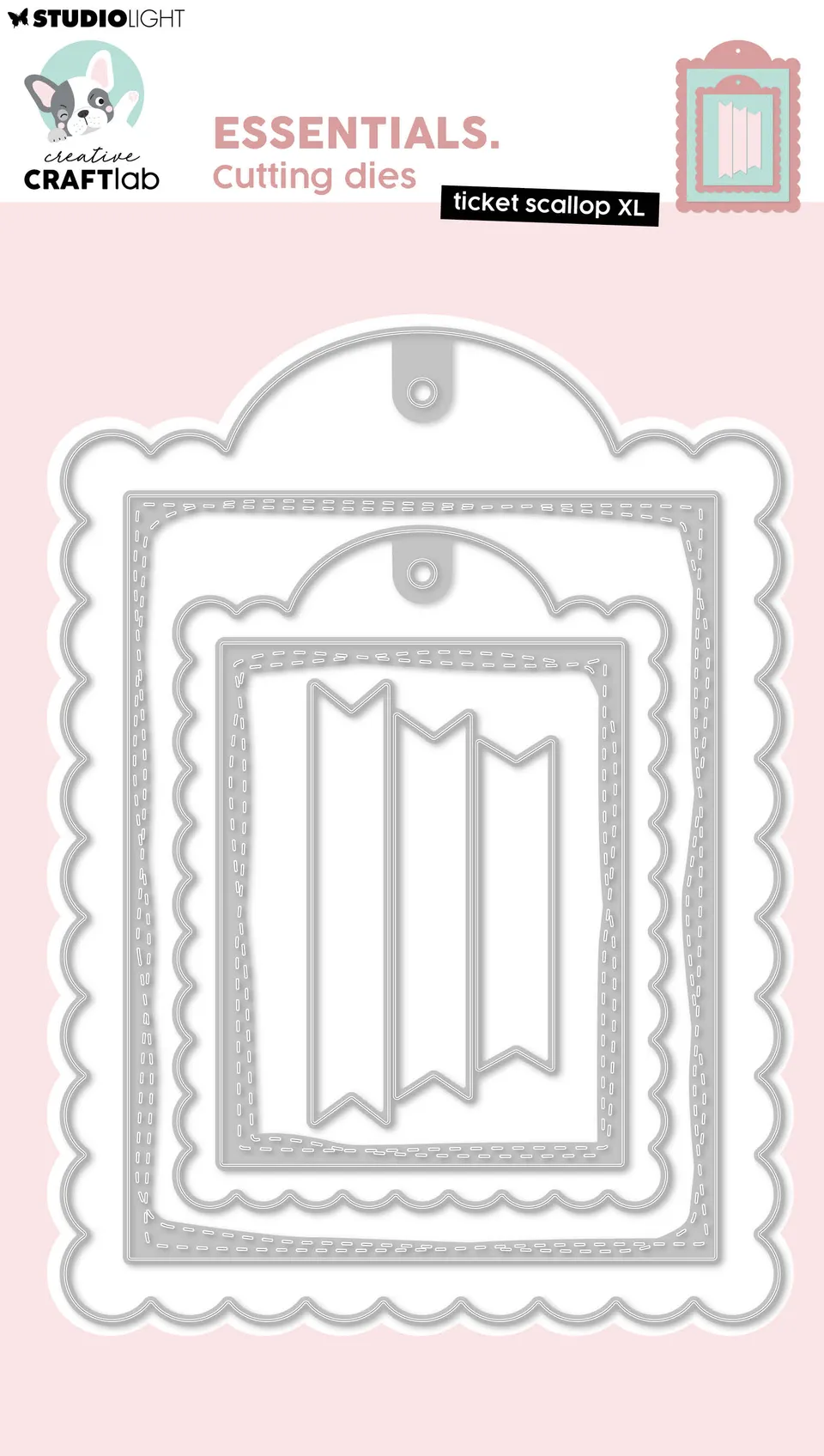 Studio Light Creative Craftlab Ticket Scallop XL dies billett