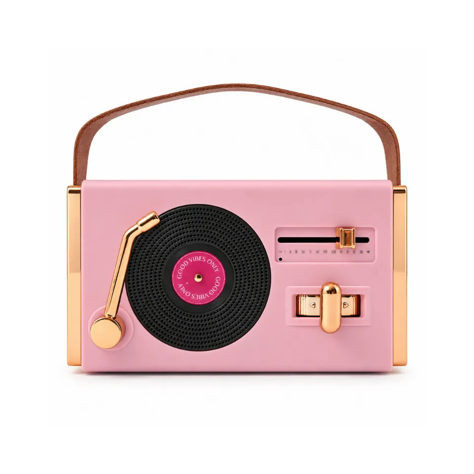 KaiserCraft Sun and Sea retro høyttaler rosa trådløs