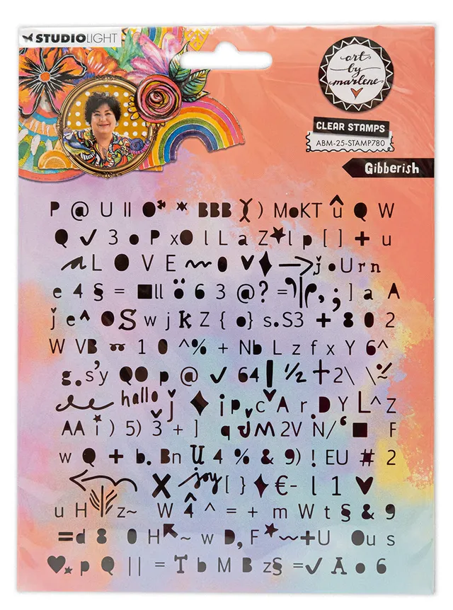 Art by Marlene Gibberish clear stempel 130x141 mm
