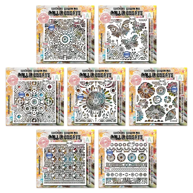 Aall and Create Dentelle Florale sjablongpakke 7 stk blomster